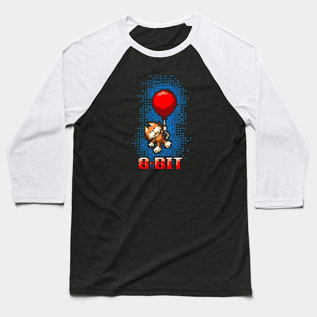 8 bit Kitten Carried Away Baseball T-Shirt by Hackers